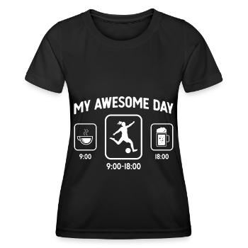 My Great Day - Beer - Soccer Playing Woman - - Women's Functional T-Shirt - black - Front - AI Model Female 172 light (172cm)