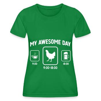Mein genialer Tag - Bier - Henne - - Frauen Funktions-T-Shirt - Kelly Green - Vorne - AI Model Female 172 dark (172cm)