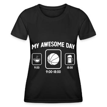 My great day - Beer - Basketball - - Women's Functional T-Shirt - black - Front - AI Model Female 172 light (172cm)