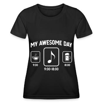 My great day - beer - music - Women's Functional T-Shirt - black - Front - AI Model Female 172 light (172cm)