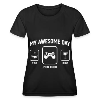 My Great Day - Wine - Game - - Women's Functional T-Shirt - black - Front - AI Model Female 172 light (172cm)
