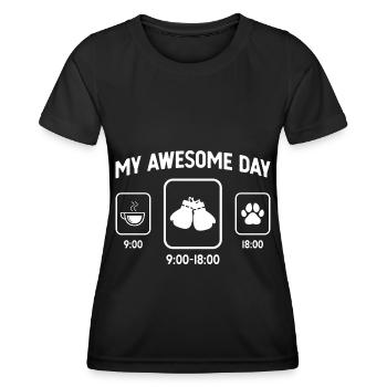 My Awesome Day - Dog's Paw - Boxing Gloves - - Women's Functional T-Shirt - black - Front - AI Model Female 172 light (172cm)