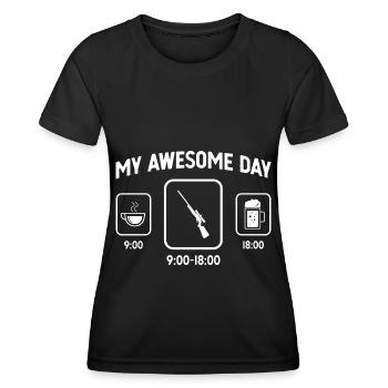 Ma belle journée - Bière - Chasse - - T-shirt sport Femme - noir - Devant - AI Model Female 172 light (172cm)
