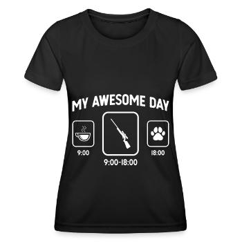 Ma belle journée - Patte de chien - Chasse - - T-shirt sport Femme - noir - Devant - AI Model Female 172 light (172cm)