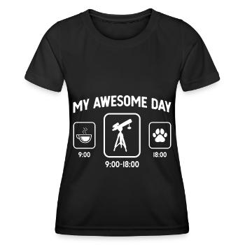 My Great Day - Patte de chien - Astronomie - - T-shirt sport Femme - noir - Devant - AI Model Female 172 light (172cm)
