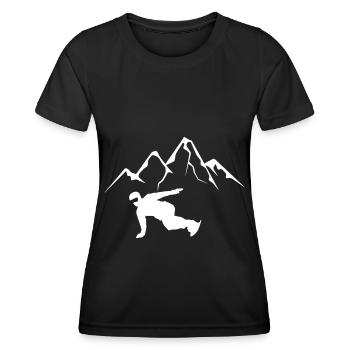 Montagne - Snowboard - (19) - T-shirt sport Femme - noir - Devant - AI Model Female 172 light (172cm)