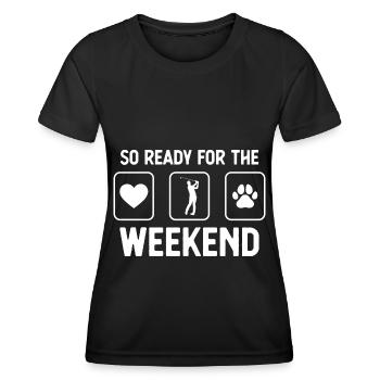 So Ready for the Weekend - Dog's Paw - Golf - - Women's Functional T-Shirt - black - Front - AI Model Female 172 light (172cm)