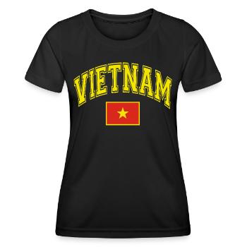 Drapeau du Vietnam - T-shirt sport Femme - noir - Devant - AI Model Female 172 light (172cm)