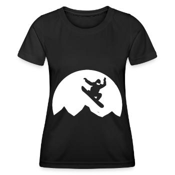 Moon - Snowboarding - (3) - Women's Functional T-Shirt - black - Front - AI Model Female 172 light (172cm)