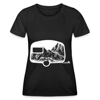 Montagne - Caravane - (2) - T-shirt sport Femme - noir - Devant - AI Model Female 172 light (172cm)