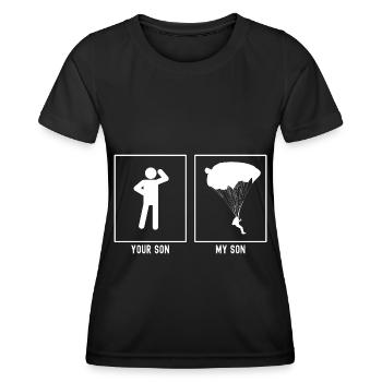 Your Son - My Son - Paragliding Seitena - Women's Functional T-Shirt - black - Front - AI Model Female 172 light (172cm)