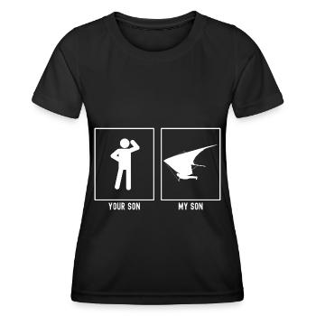 Votre Fils - Mon Fils - Sky Gliding Links - T-shirt sport Femme - noir - Devant - AI Model Female 172 light (172cm)
