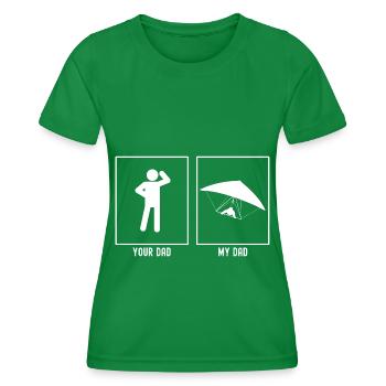Dein Vater - Mein Vater - Segelfliegen Vorderseite - Frauen Funktions-T-Shirt - Kelly Green - Vorne - AI Model Female 172 dark (172cm)