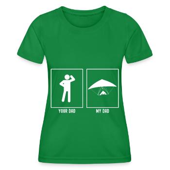 Your Father - My Father - Gliding Hobby - Women's Functional T-Shirt - kelly green - Front - AI Model Female 172 dark (172cm)