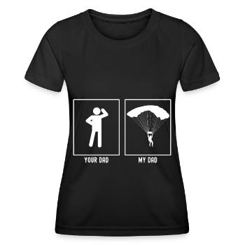 Your Father - My Father - Paragliding - Women's Functional T-Shirt - black - Front - AI Model Female 172 light (172cm)