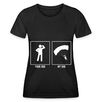 Your Father - My Father - Paragliding Links - Women's Functional T-Shirt - black - Front - AI Model Female 172 light (172cm)