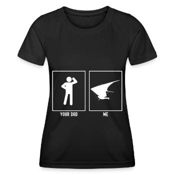 Your Father - Me - Paragliding to the Left - Women's Functional T-Shirt - black - Front - AI Model Female 172 light (172cm)