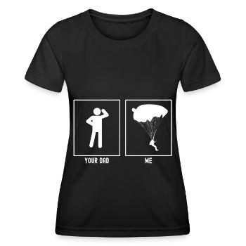Your Father - Me - Paragliding to the Right - Women's Functional T-Shirt - black - Front - AI Model Female 172 light (172cm)