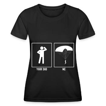Ton Père - Moi - Parapente à droite - T-shirt sport Femme - noir - Devant - AI Model Female 172 light (172cm)