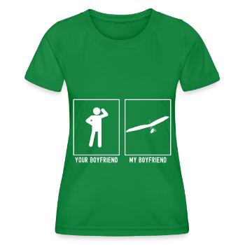 Ton ami - Mon ami - Homme planeur - T-shirt sport Femme - vert - Devant - AI Model Female 172 dark (172cm)