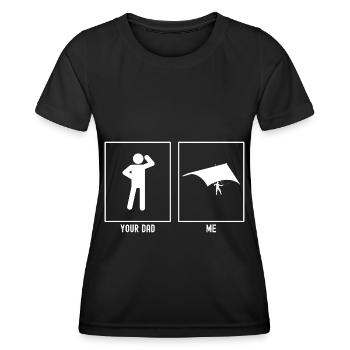 Your Father - Me - Highest Paragliding Flight - Women's Functional T-Shirt - black - Front - AI Model Female 172 light (172cm)