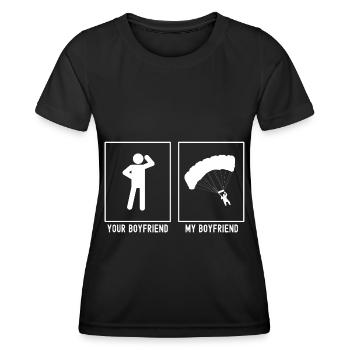 Votre ami - Mon ami - Parapente Tournant - T-shirt sport Femme - noir - Devant - AI Model Female 172 light (172cm)