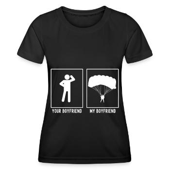 Dein Freund - Mein Freund - Gleitschirmfliegen Per - Frauen Funktions-T-Shirt - Schwarz - Vorne - AI Model Female 172 light (172cm)