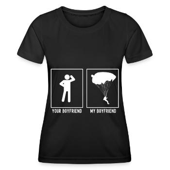 Your Friend - My Friend - Paragliding Be - Women's Functional T-Shirt - black - Front - AI Model Female 172 light (172cm)