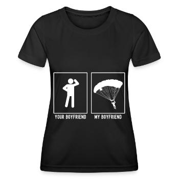 Your Friend - My Friend - Paragliding Descent Ri - Women's Functional T-Shirt - black - Front - AI Model Female 172 light (172cm)