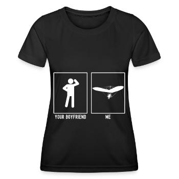 Dein Freund - Ich - Himmelsgleiten Frontansicht - Frauen Funktions-T-Shirt - Schwarz - Vorne - AI Model Female 172 light (172cm)