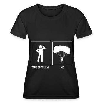 Your friend - Me - Paragliding Front - Women's Functional T-Shirt - black - Front - AI Model Female 172 light (172cm)