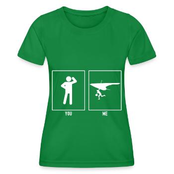 You - Me - Gliding Running Links - Women's Functional T-Shirt - kelly green - Front - AI Model Female 172 dark (172cm)