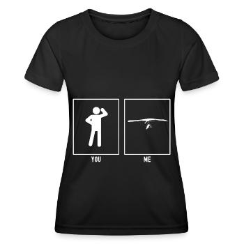 Du - Ich - Himmel gleitend Entfernt - Frauen Funktions-T-Shirt - Schwarz - Vorne - AI Model Female 172 light (172cm)