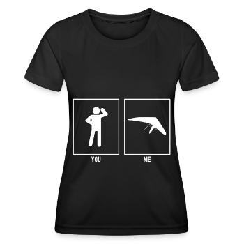Vous - Moi - Vecteur d’action de glisse - T-shirt sport Femme - noir - Devant - AI Model Female 172 light (172cm)