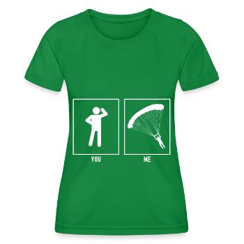 Vous - Moi - Parapente Penché Vecteur Gauche - T-shirt sport Femme - vert - Devant - AI Model Female 172 dark (172cm)