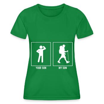 Your Son - My Son - Wandering Man - Women's Functional T-Shirt - kelly green - Front - AI Model Female 172 dark (172cm)