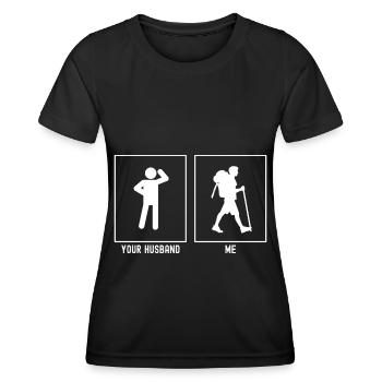 Votre mari - I - La randonnée peut - T-shirt sport Femme - noir - Devant - AI Model Female 172 light (172cm)