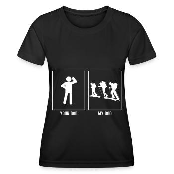 Ton père - Mon père - Trio de randonnée - T-shirt sport Femme - noir - Devant - AI Model Female 172 light (172cm)