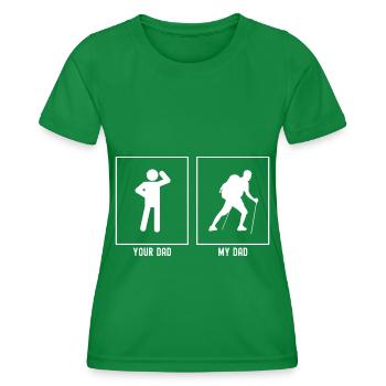 Your Father - My Father - Difficult Hiking - Women's Functional T-Shirt - kelly green - Front - AI Model Female 172 dark (172cm)