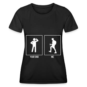 Dein Vater - Ich - Langsames Wandern - Frauen Funktions-T-Shirt - Schwarz - Vorne - AI Model Female 172 light (172cm)
