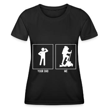 Ton Père - Moi - Wanderer Steps - T-shirt sport Femme - noir - Devant - AI Model Female 172 light (172cm)