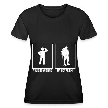 Votre ami - Mon ami - Marcher debout - T-shirt sport Femme - noir - Devant - AI Model Female 172 light (172cm)