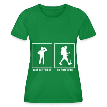 Your Friend - My Friend - Wandering Man - Women's Functional T-Shirt - kelly green - Front - AI Model Female 172 dark (172cm)