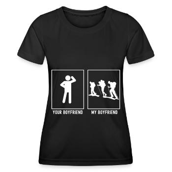 Votre ami - Mon ami - Groupe errant - T-shirt sport Femme - noir - Devant - AI Model Female 172 light (172cm)