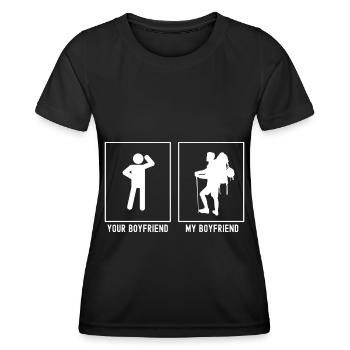 Votre ami - Mon ami - Randonnée escalade - T-shirt sport Femme - noir - Devant - AI Model Female 172 light (172cm)