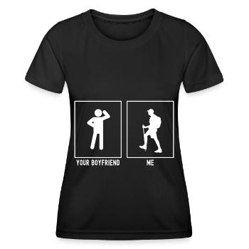 Votre ami - Moi - Wandering Wanderer Links - T-shirt sport Femme - noir - Devant - AI Model Female 172 light (172cm)