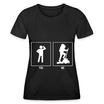 Du - Ich - Wandern Berggipfel - Frauen Funktions-T-Shirt - Schwarz - Vorne - AI Model Female 172 light (172cm)
