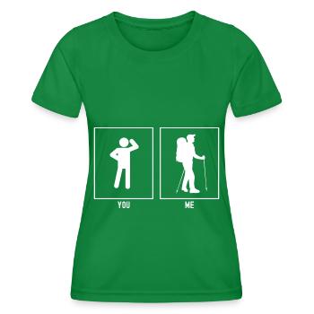 Du - Ich - Wanderer Hobby - Women's Functional T-Shirt - kelly green - Front - AI Model Female 172 dark (172cm)