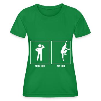 Your father - My father - difficult climbing - Women's Functional T-Shirt - kelly green - Front - AI Model Female 172 dark (172cm)