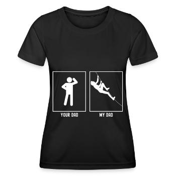 Your Father - My Father - Climbing Rappel Diagonal - Women's Functional T-Shirt - black - Front - AI Model Female 172 light (172cm)
